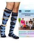 Sorgen® Cotton Compression Socks | Travel | Maternity | For Everyday Wear- Argyle