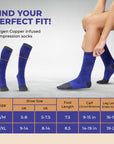 Sorgen® Copper Infused Compression Socks | Travel | Maternity | For Everyday Wear Blue