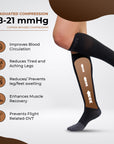 Sorgen® Copper Infused Compression Socks | Travel | Maternity | For Everyday Wear Black