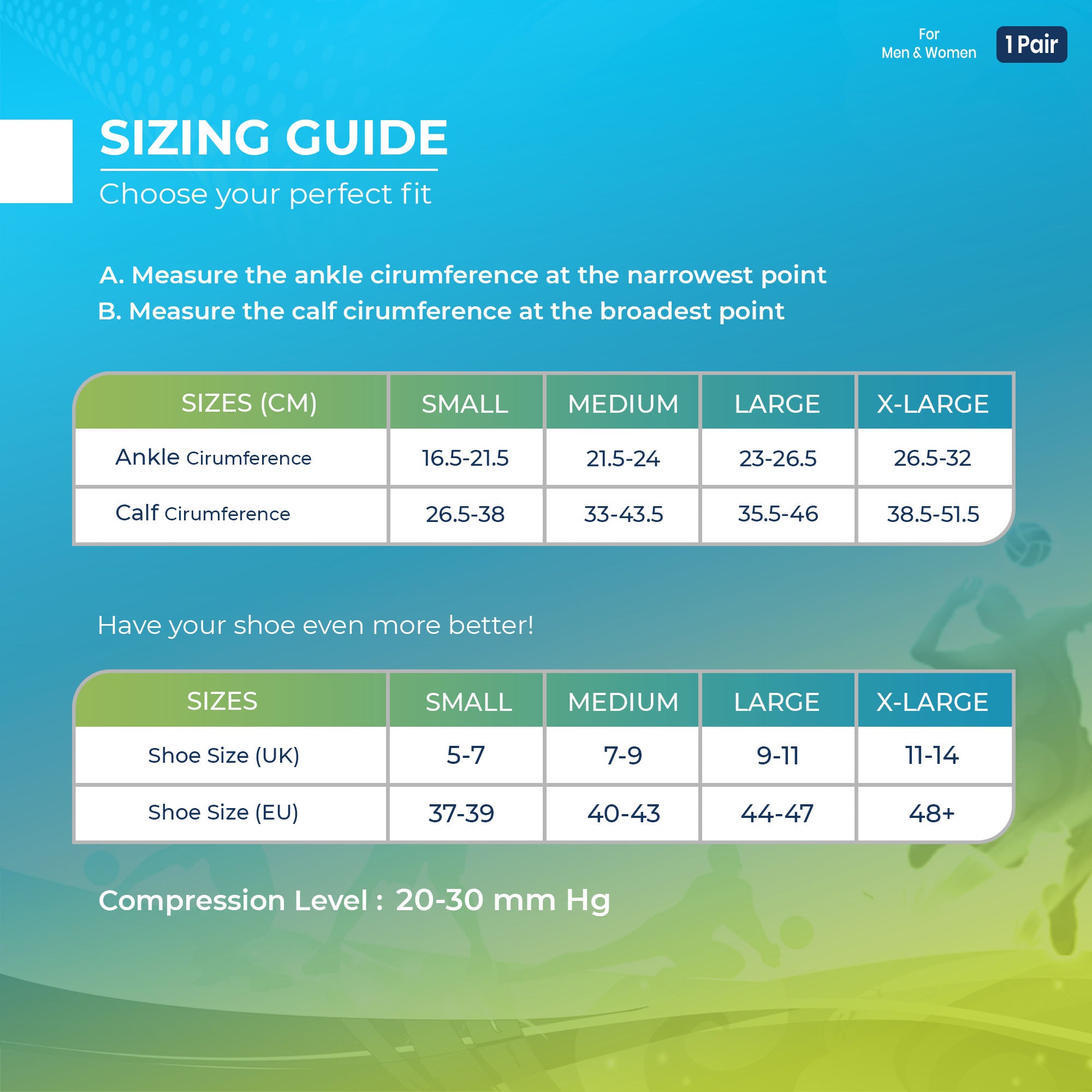 Sorgen® Compression Sports Socks Neon Blue