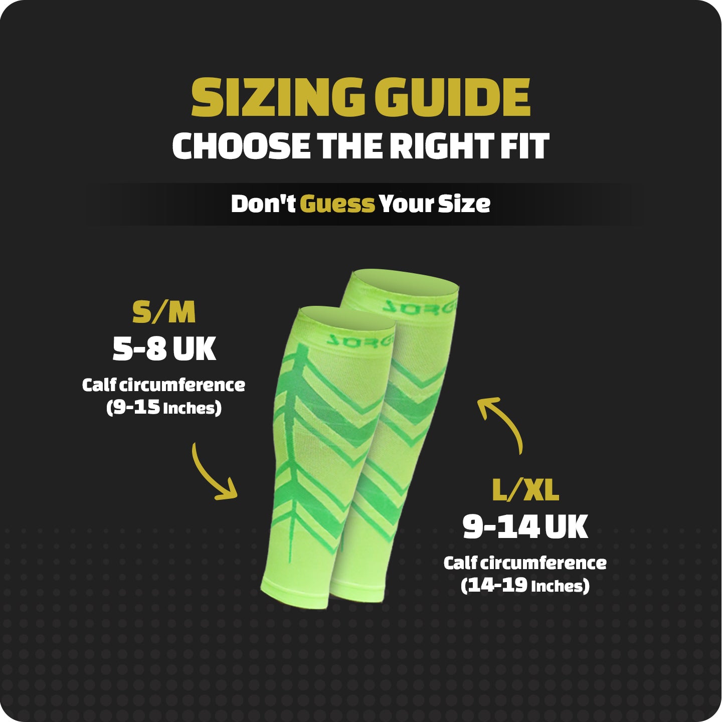Sorgen® Performance Calf Sleeves Neon Green