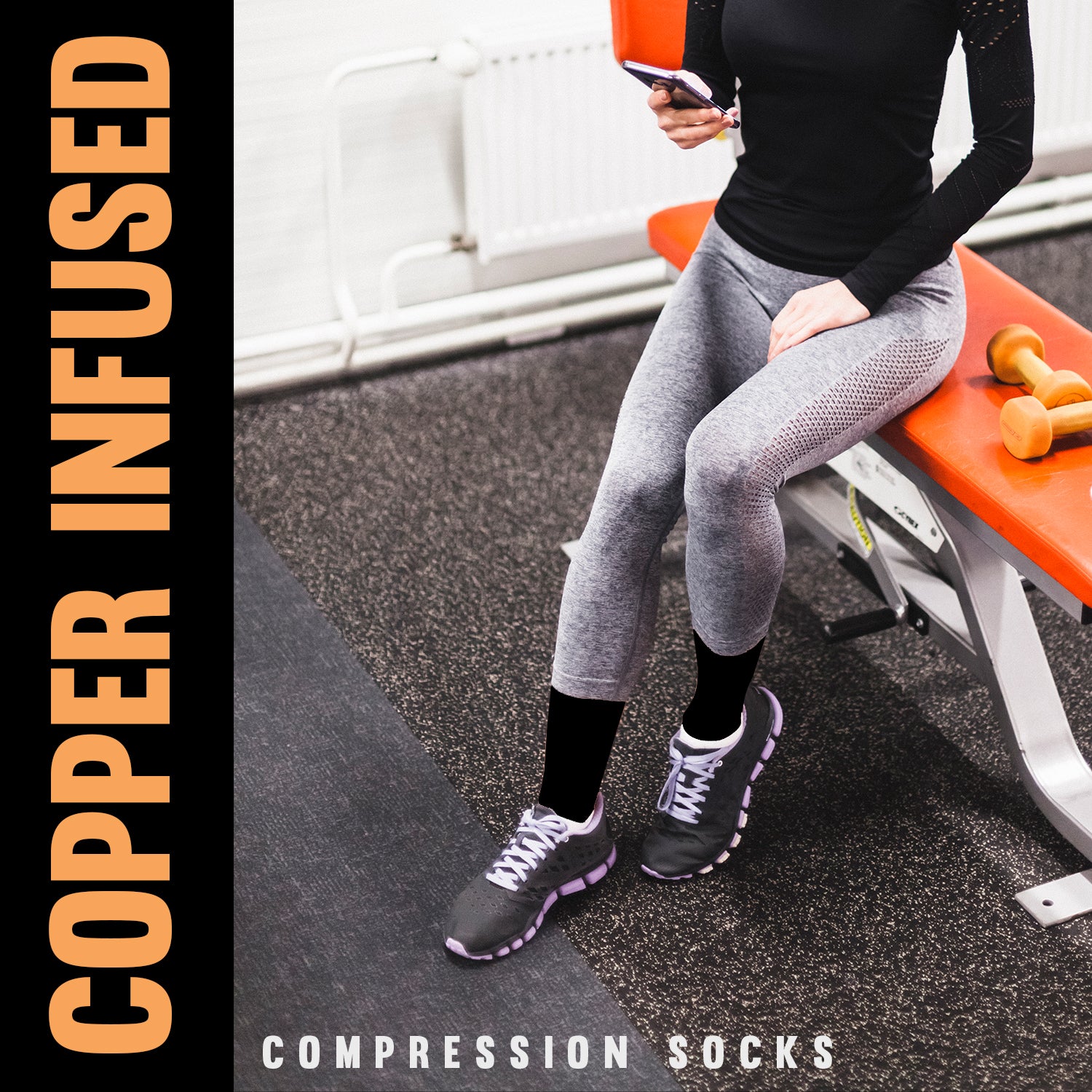Sorgen® Copper Infused Compression Socks  | Travel | Maternity | For Everyday Wear Black
