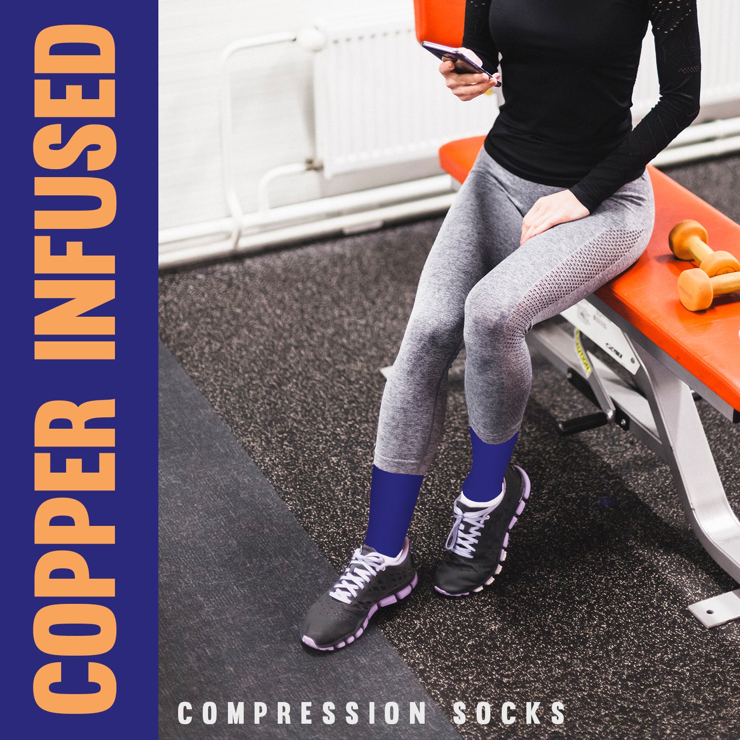 Sorgen® Copper Infused Compression Socks  | Travel | Maternity | For Everyday Wear Blue