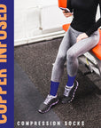 Sorgen® Copper Infused Compression Socks | Travel | Maternity | For Everyday Wear Blue