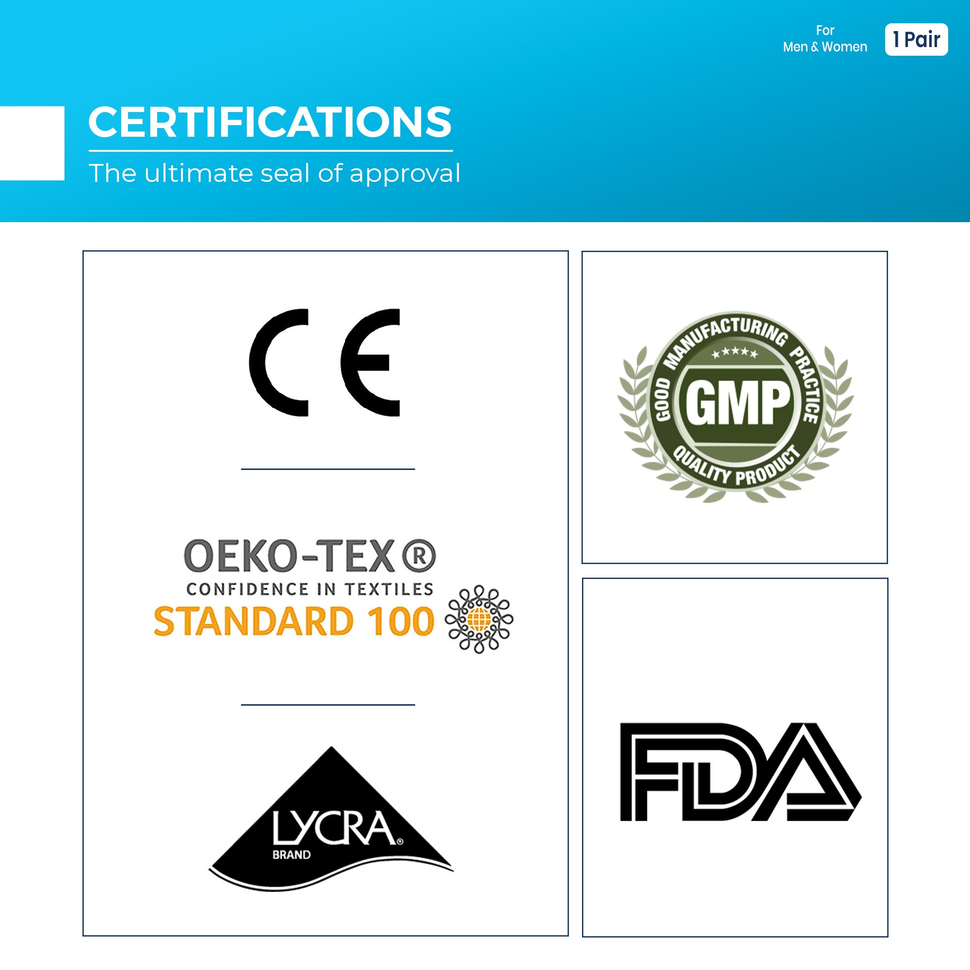 Sorgen® Compression Sports Socks Neon Blue