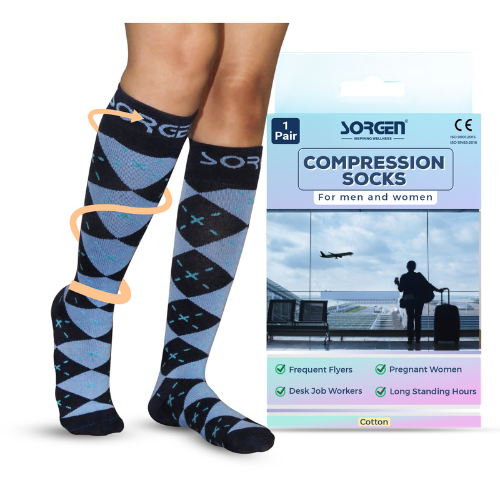 Sorgen® Premium Cotton Compression Socks  | Travel | Maternity | For Everyday Wear