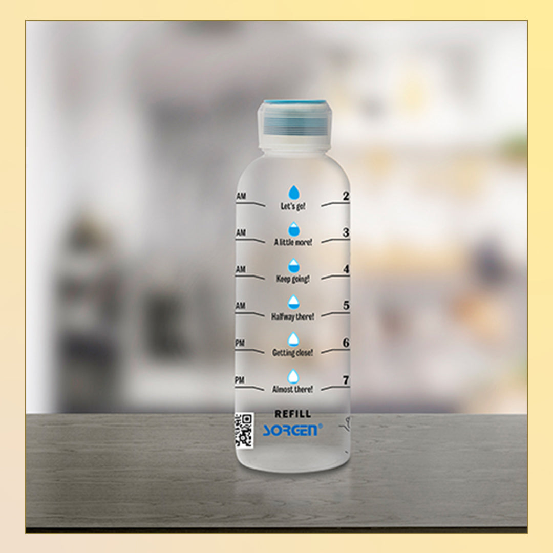 water bottle with measurements