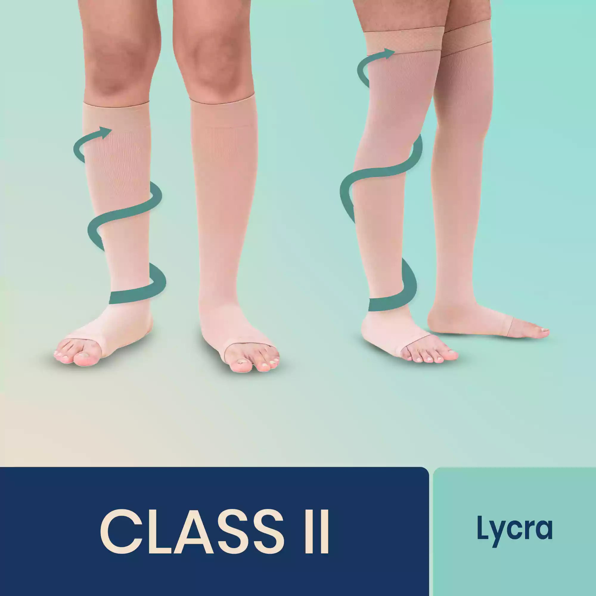 Sorgen Classique (Lycra) Compression Stockings For Varicose Veins Class 2  Thigh Length Large