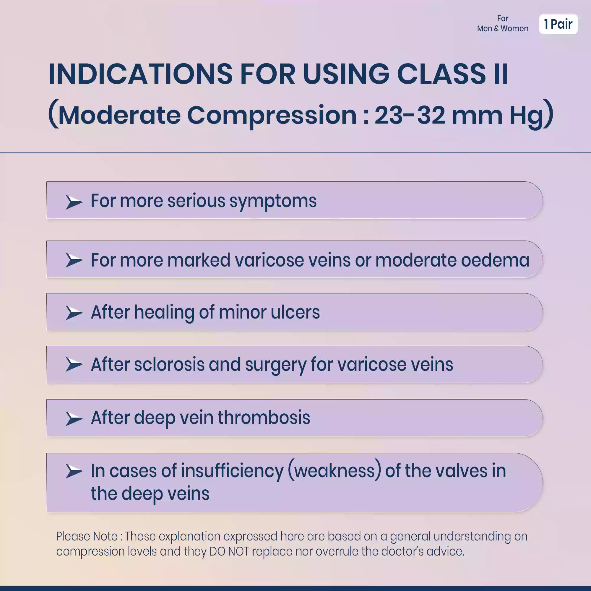 class 2 compression stockings below knee