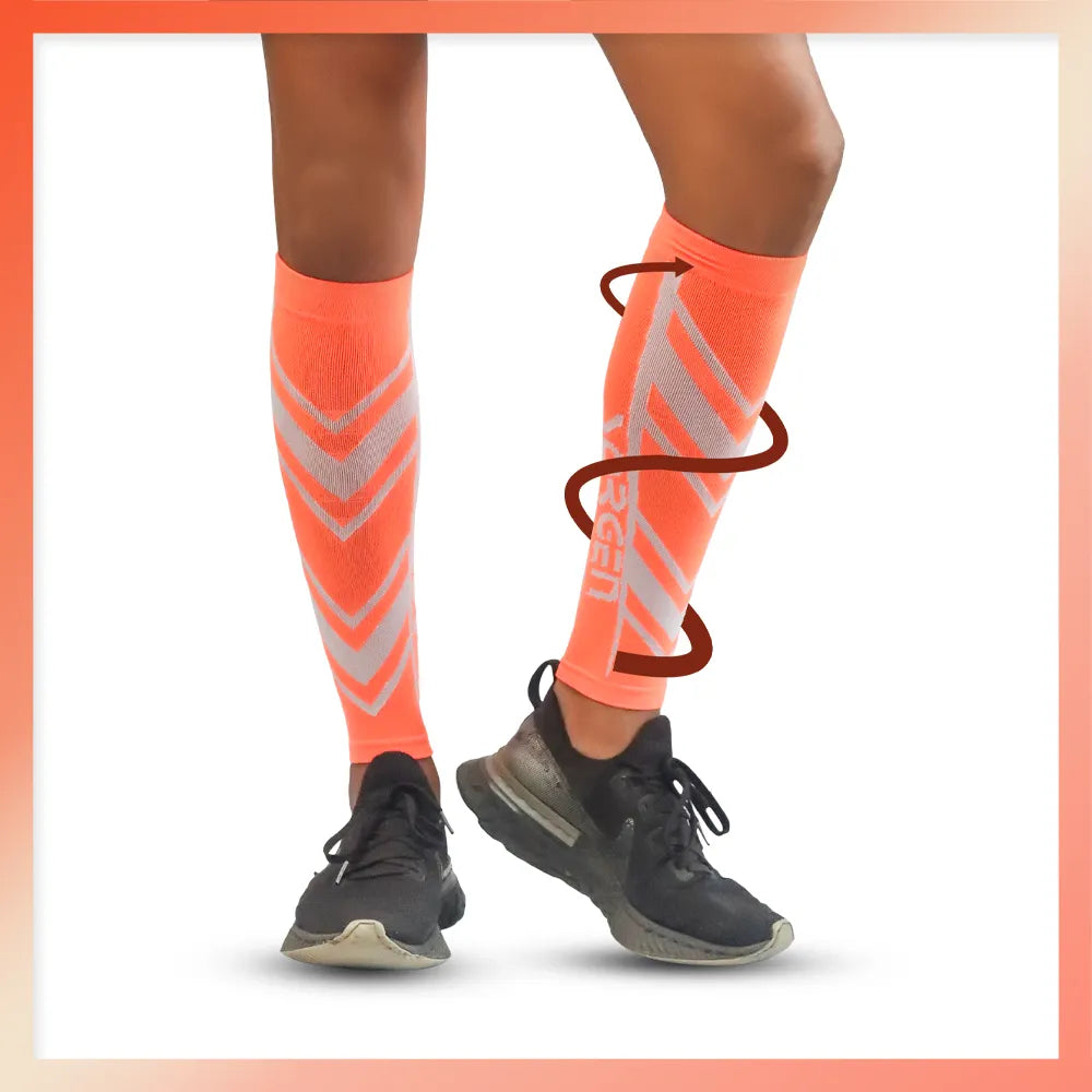 Sorgen Performance Neon Orange Calf Sleeves