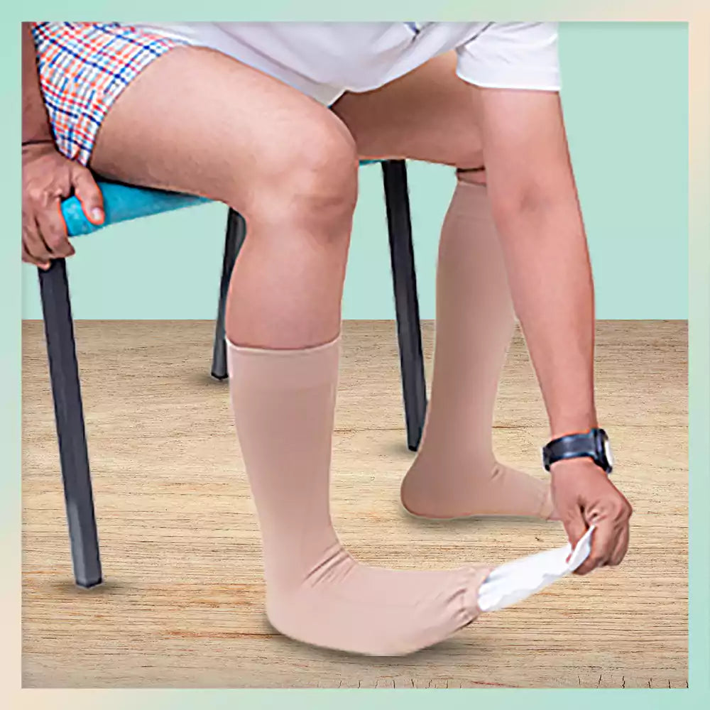 Buy Sorgen Royale (Microfiber) Extra Soft Superior Fabric Medical Compression  Stockings for Varicose Veins Class 2 Knee Length for men and women with  free wearing glider (Medium) Online at Best Prices in