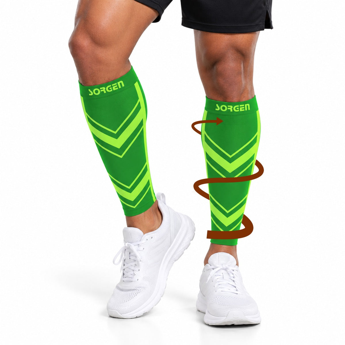 Sorgen® Performance Calf Sleeves Flip Neon Green
