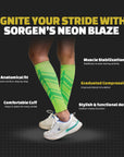 Sorgen® Performance Calf Sleeves Neon Green
