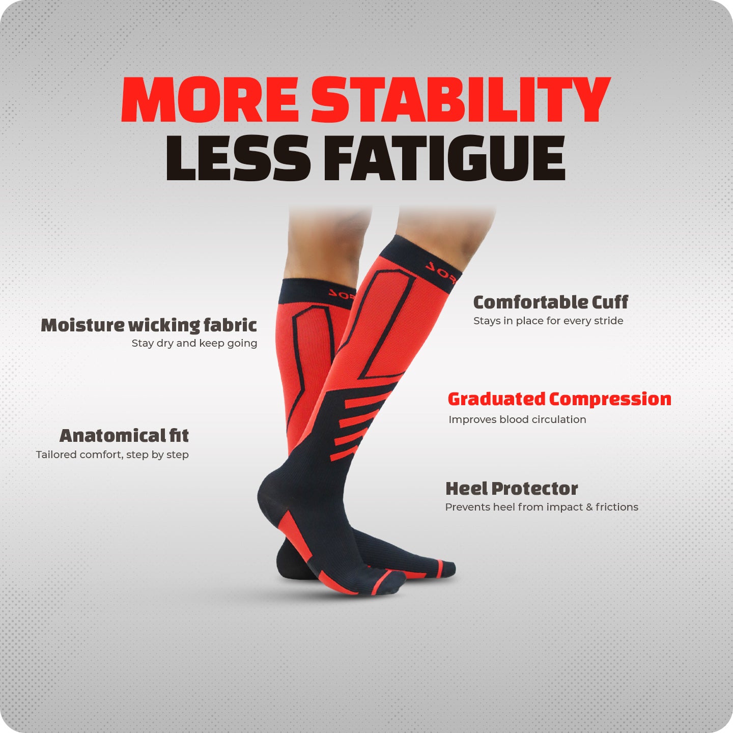 Sorgen® Compression Sports Socks Red Velocity