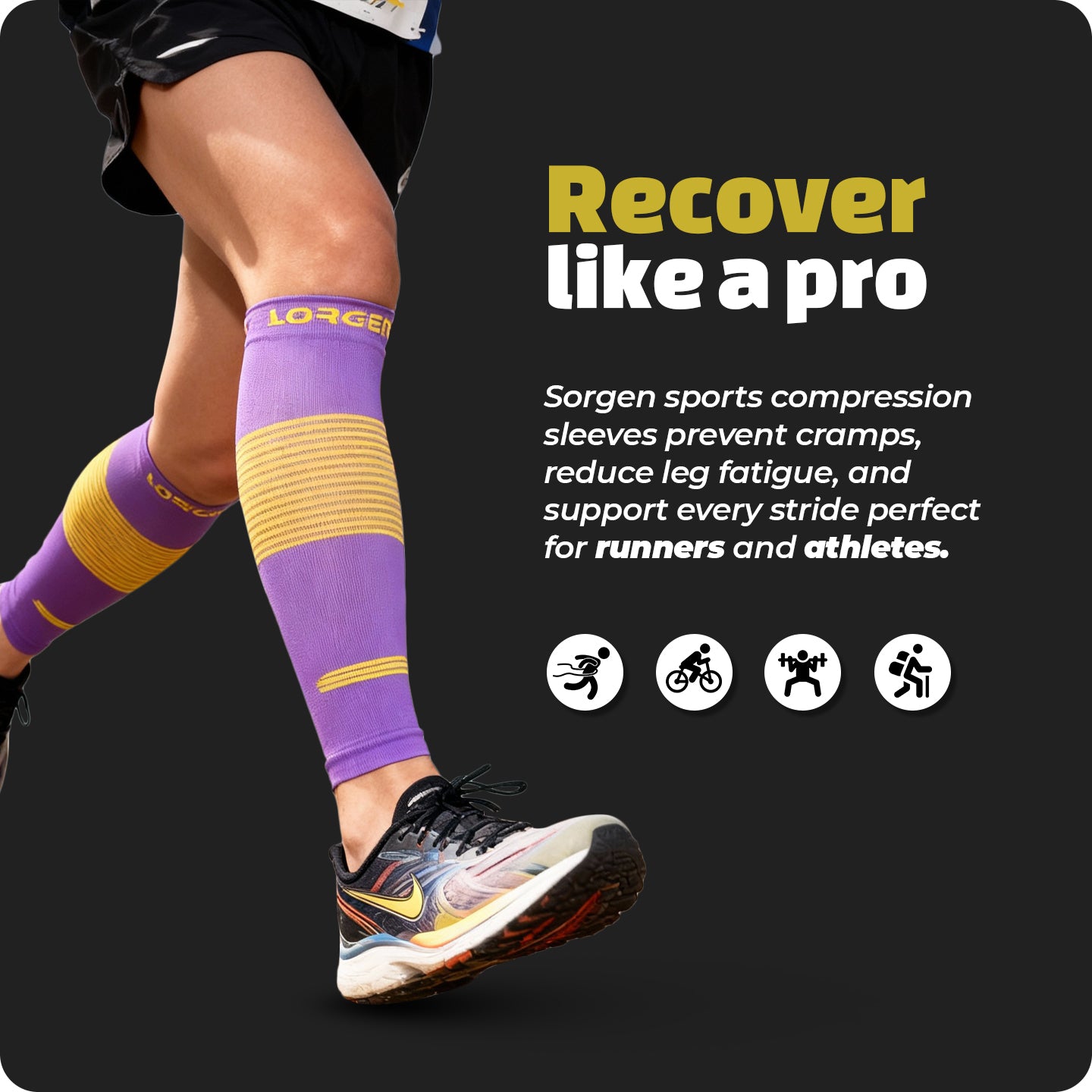 Compression Calf Wearing Compression Socks While Running Calf