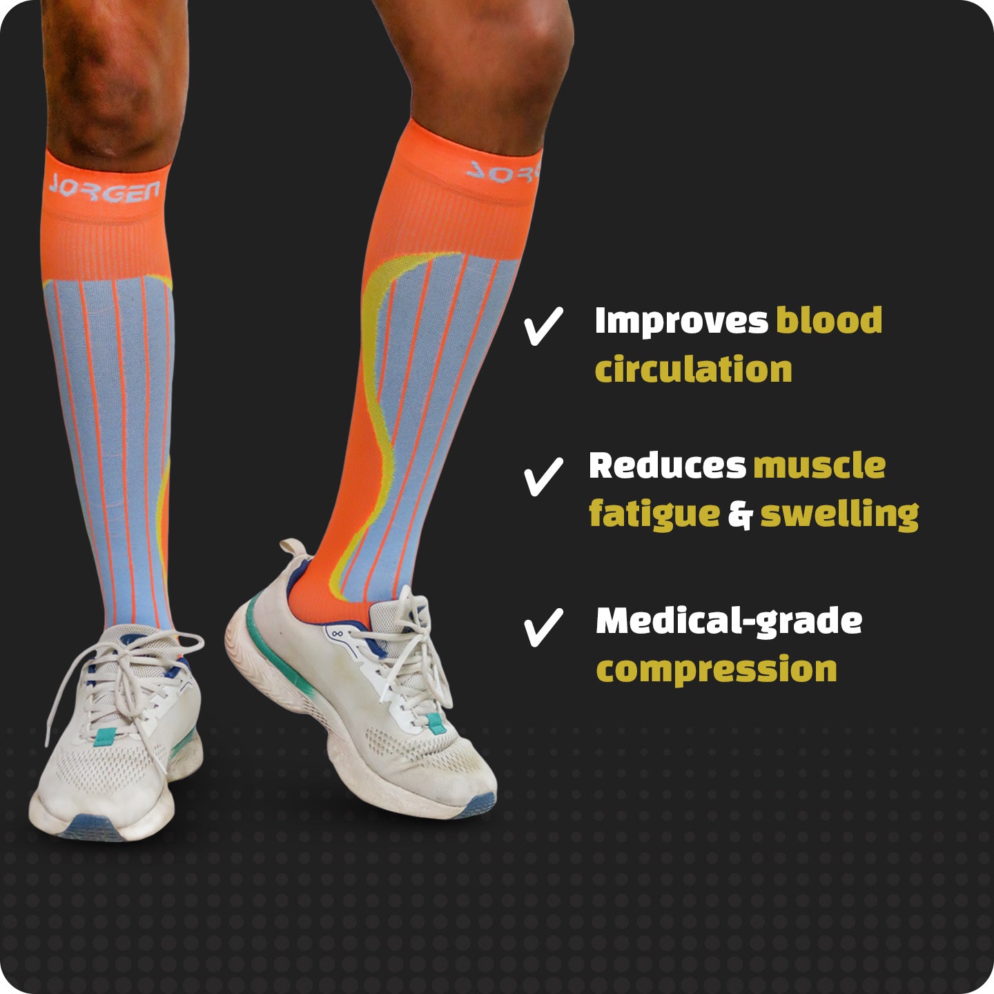 Sorgen® Compression Sports Socks Neon Orange