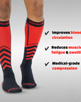 Sorgen® Compression Sports Socks Red Velocity