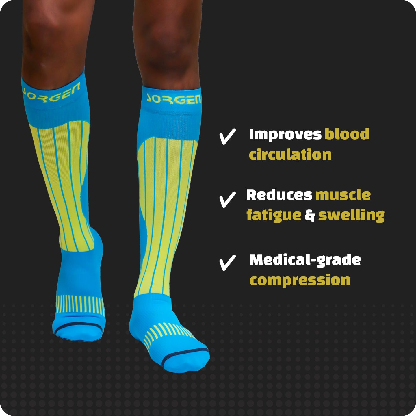 Sorgen® Compression Sports Socks Neon Blue