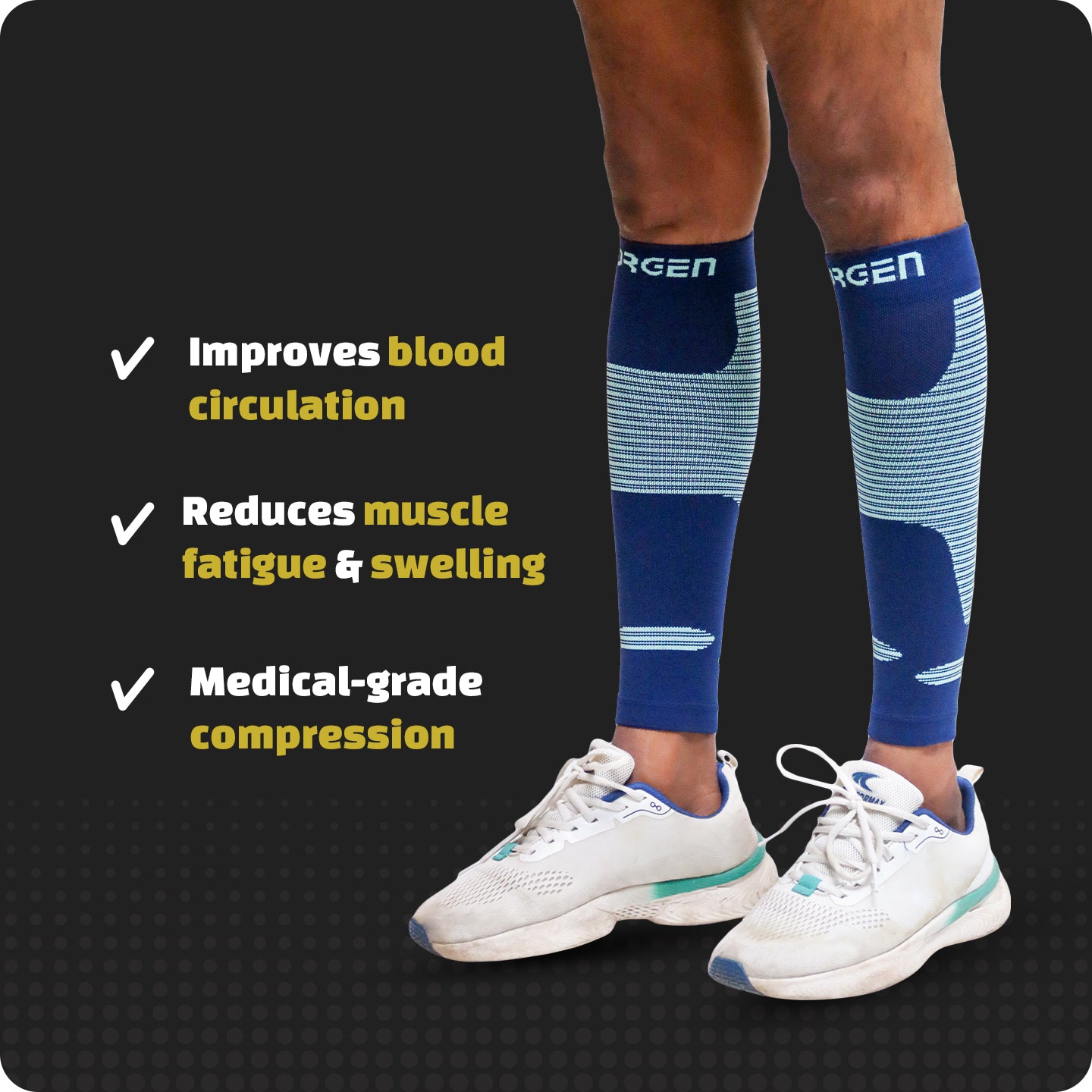 Sorgen® Performance Calf Sleeves Navy Blue