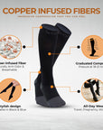 Sorgen® Copper Infused Compression Socks  | Travel | Maternity | For Everyday Wear Black