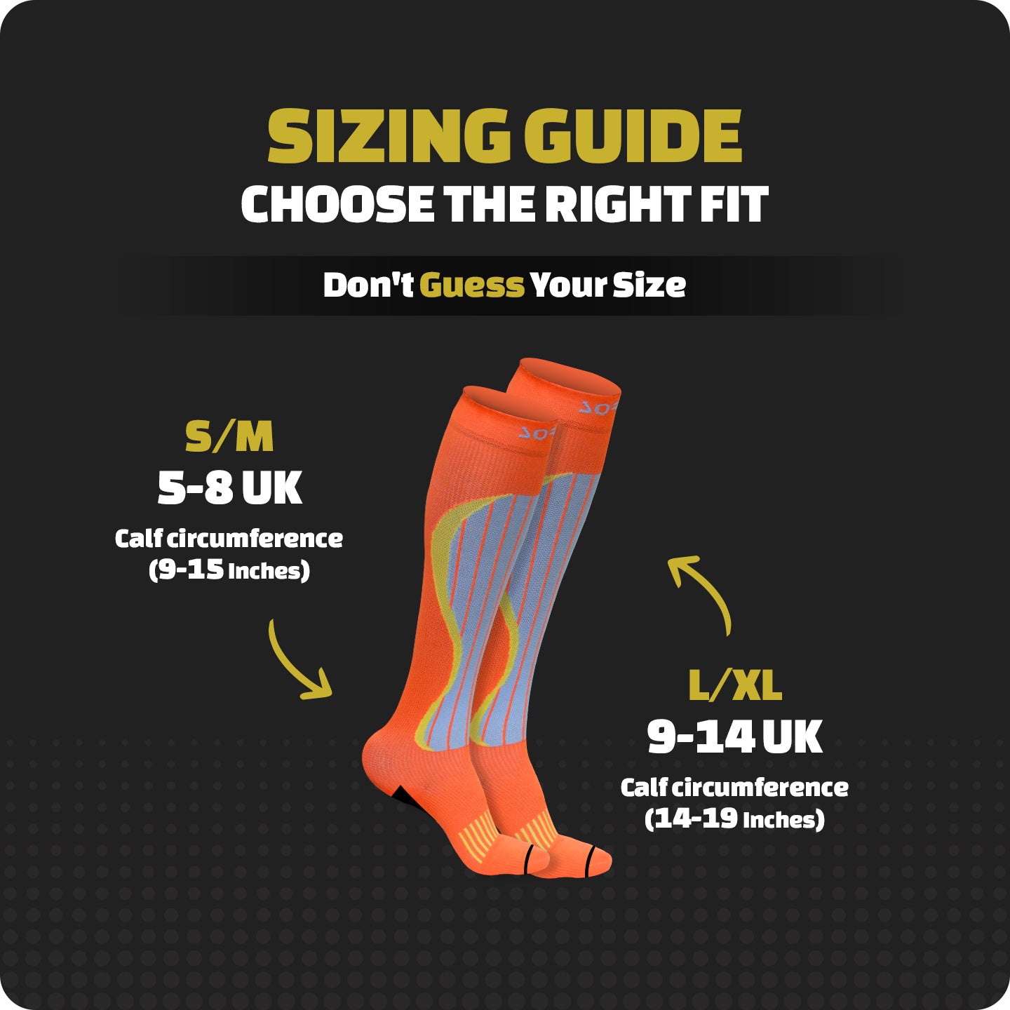 Sorgen® Compression Sports Socks Neon Orange