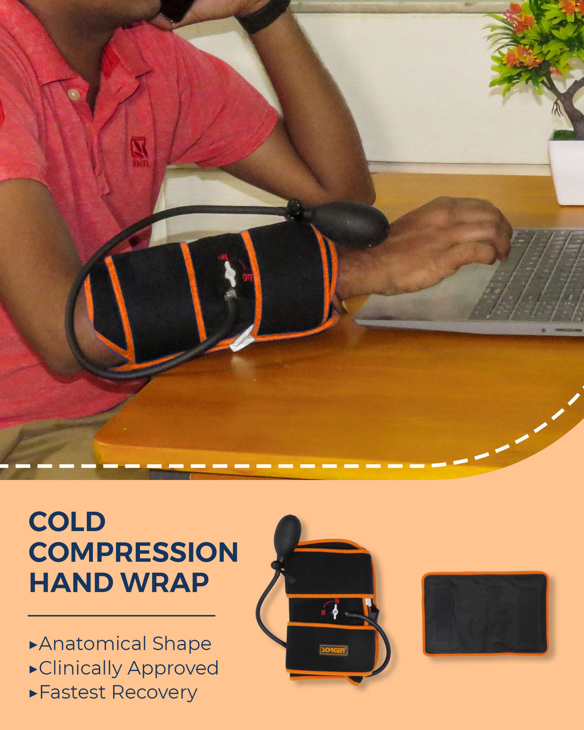 Relief With Cold Compression Hand Wrap