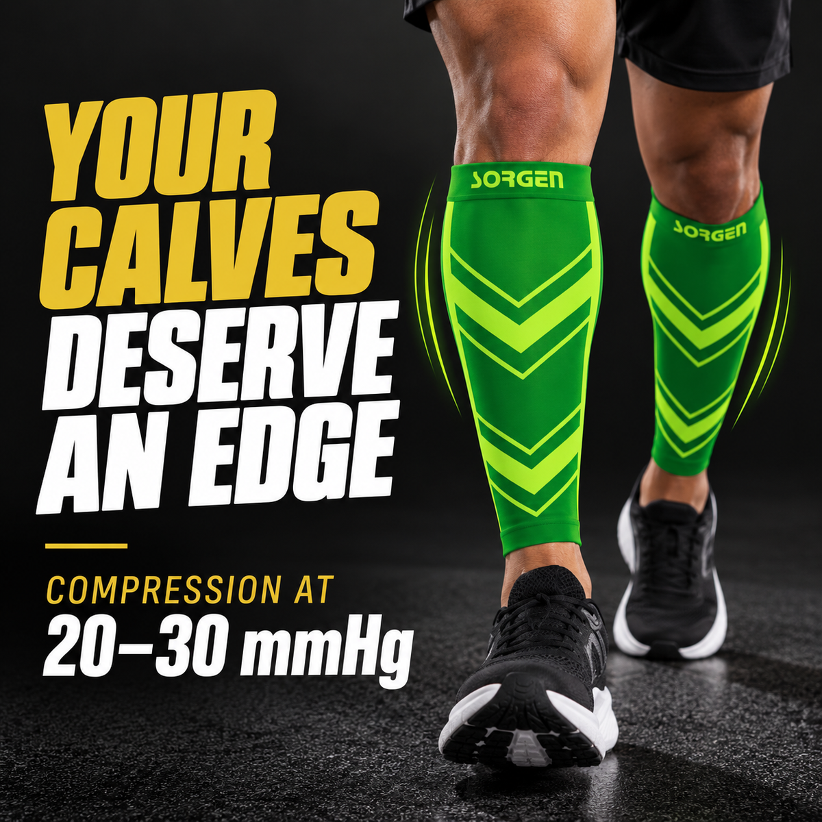 Sorgen® Performance Calf Sleeves Flip Neon Green