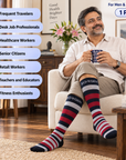 Sorgen® Copper Infused Crimson Stripes Compression Socks  | Travel | Maternity | For Everyday Wear