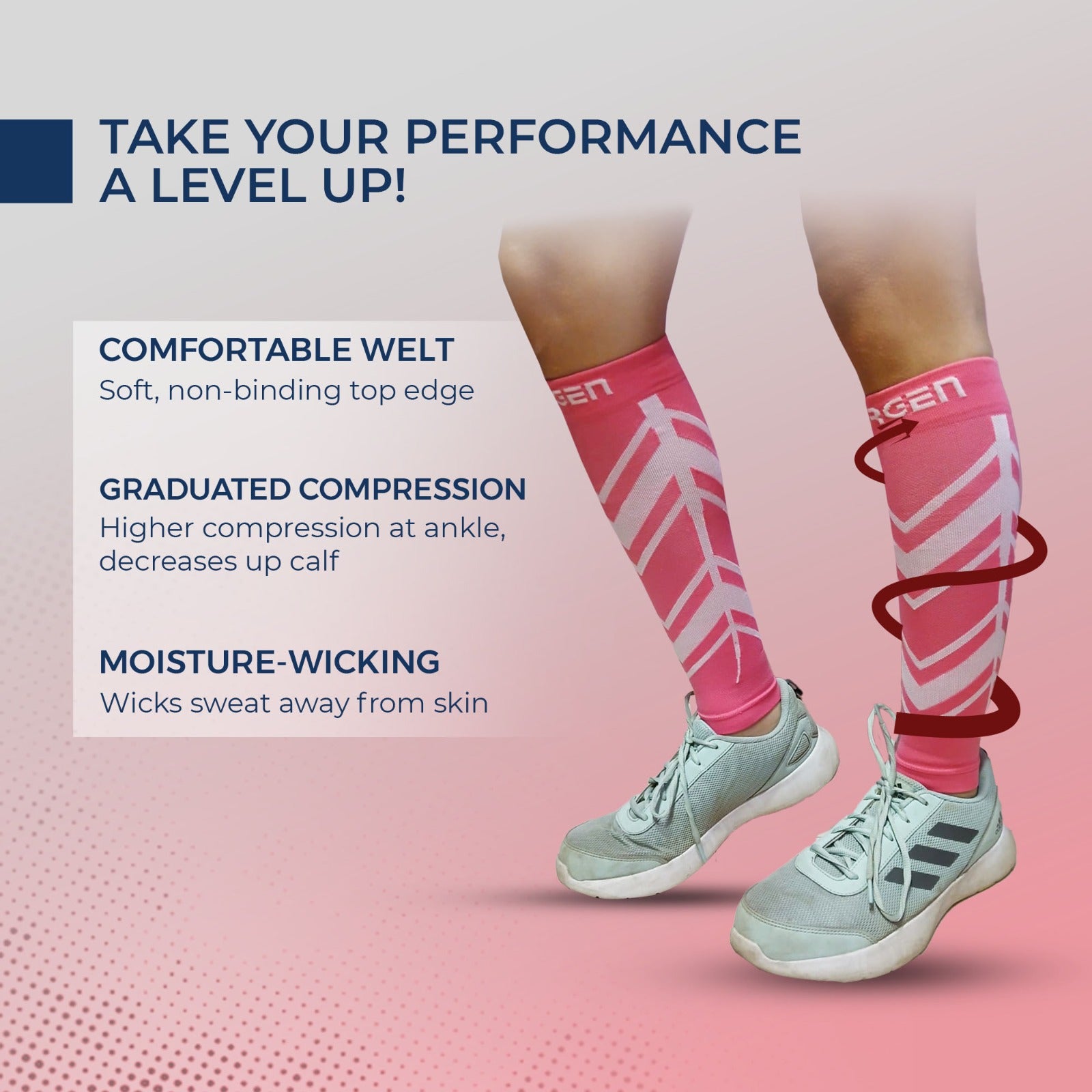 Sorgen® Performance Calf Sleeves Pink