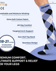 Sorgen® Copper Infused Breezy Blue Compression Socks  | Travel | Maternity | For Everyday Wear