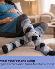 Sorgen® Copper Infused Breezy Blue Compression Socks  | Travel | Maternity | For Everyday Wear