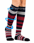 Sorgen® Copper Infused Crimson Stripes Compression Socks  | Travel | Maternity | For Everyday Wear