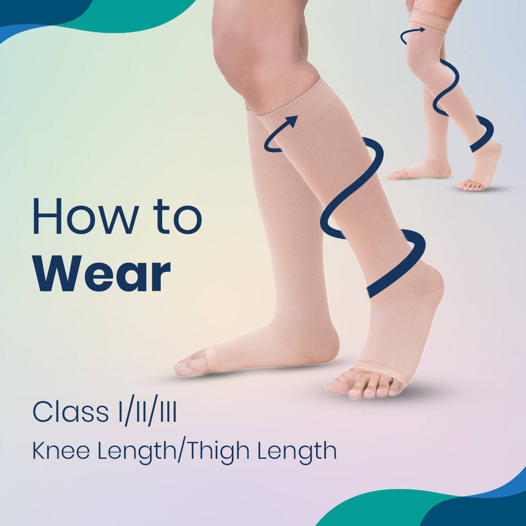 Sorgen Class II Classique Lycra Medical Compression Stockings for Varicose  Veins | Class 2 Thigh Length | Class II Compression Socks | Varicose veins