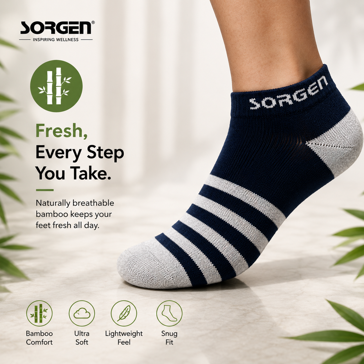 Sorgen Bamboo Comfort Ankle Socks | Non-Compression
